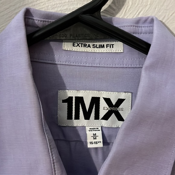 Express 1MX Extra Slim Fit Purple Button Down - Picture 2 of 2